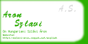 aron szlavi business card